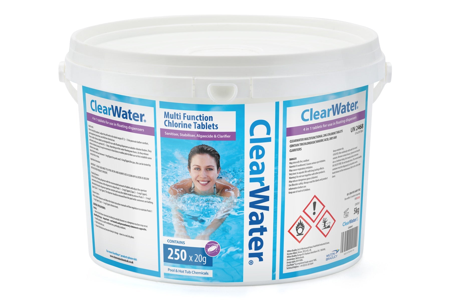 Clearwater multifunction chlorine tablets for pools and hot tubs