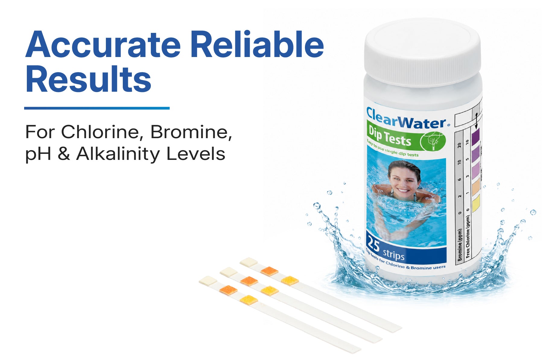 clearwater 25 test strips for pools 